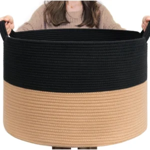 PID-66402-Cotton-Pack-Of-1-16x14-Inch-Storage-Basket-For-Clothes-With-Out-Lid-Black-Beige-1-1000x1000-1.webp