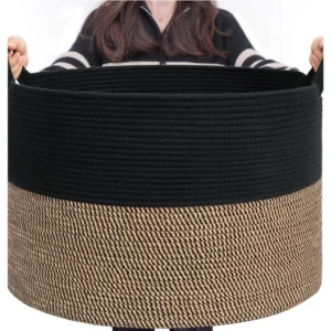 PID-66409-Cotton-Pack-Of-1-16x14-Inch-Storage-Basket-For-Clothes-With-Out-Lid-Black-Beige-Black-1-1000x1000-1.webp